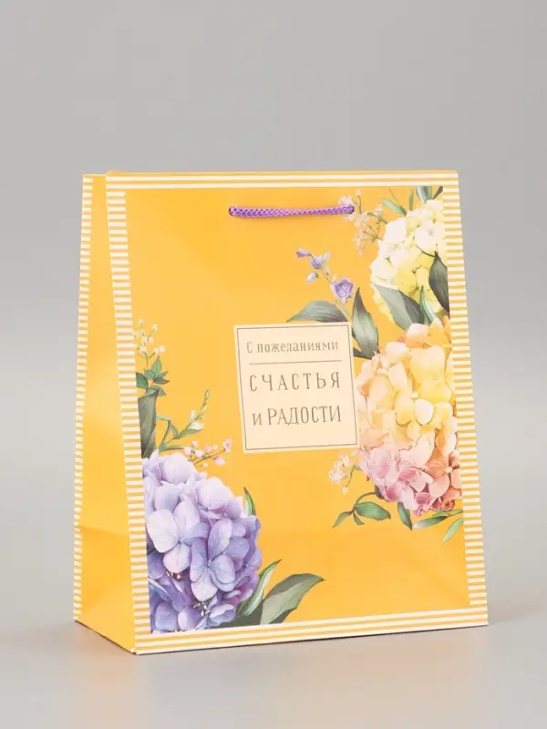 Пакет подарочный ламинированный &laquo;Счастья&raquo; 18&times;22.3&times;10 см