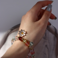 Браслет &laquo;Радость&raquo; ромашка, цветной в золоте, d=7