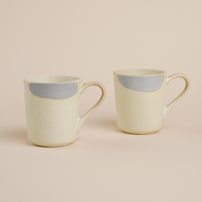 Набор кружек фарфоровых SL Home &laquo;Волны Сардинии&raquo;, 400 мл, цвет бежевый