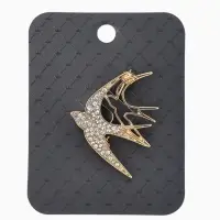 Брошь "Ласточки", цвет белый в золоте