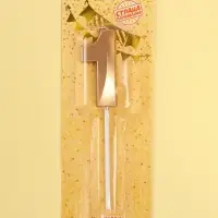 Свеча в торт на шпажке &laquo;Грань&raquo;, цифра 1, шампань, 5 см