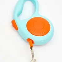 Рулетка - поводок для собак, лента 3 метра, оранж/голубая