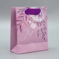 Пакет подарочный крафтовый, упаковка, &laquo;Поздравляю&raquo;, S 12 х 15 х 5.5 см