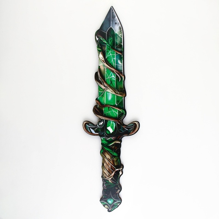 Деревянное оружие, детское сувенирное &laquo;Зелёный кристалл&raquo;, меч, 10,9 х 40 см