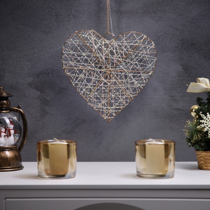 Светодиодная фигура &laquo;Сердце&raquo; 29х25х6 см, 20 LED, батарейки AAx2 (не в комплекте), свечение теплое белое