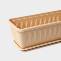 Ящик балконный &laquo;Алиция&raquo;, 60 см, с поддоном, цвет белая глина