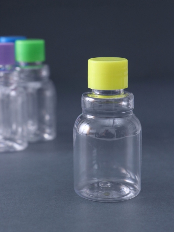 Баночка для скрапбукинга пластик "Бутылочка с кольцом" 50 мл  набор 6 шт 3,7х3,7х7,5 см