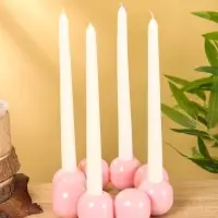 Подсвечник на 4 свечи "Бусы" с 8 сферами, зефир 19х19х5,5 см