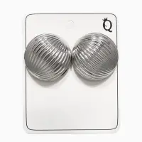 Серьги металл "Шар" тренд, цвет серебро