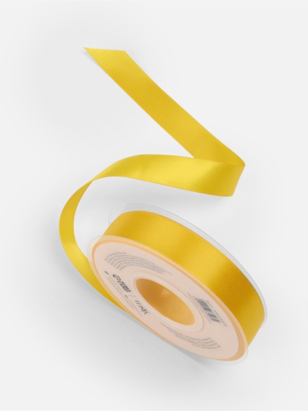 Лента атласная двухсторонняя № 0645 20мм*25&plusmn;1м жёлтый TR