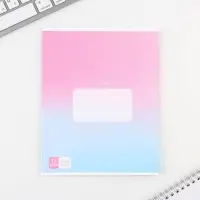 Тетрадь 12 листов в частую косую линейку, А5, на скрепке, блок №1 &laquo;Градиент&raquo; МИКС