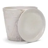 Горшок цветочный с поддоном 1,45 л, d15/h14 см белый керамика, "Венера" (М)