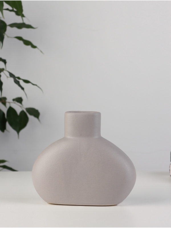 Ваза керамика настольная "Бранвен" 15х15 см, серый