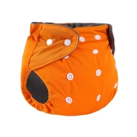 Многоразовый подгузник, угольно-бамбуковая ткань, 3-15 кг, цвет оранжевый, Крошка Я