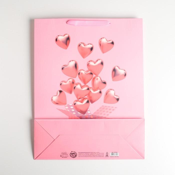 Пакет подарочный ламинированный вертикальный, упаковка, &laquo;LOVE&raquo;, L 31 х 40 х 11,5 см