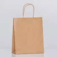 Пакет крафт без печати, круглая ручка, 27&times;21&times;11 см, 120 г