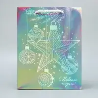 Пакет голографический &laquo;Звезда&raquo;, MS 18 х 23 х 10 см