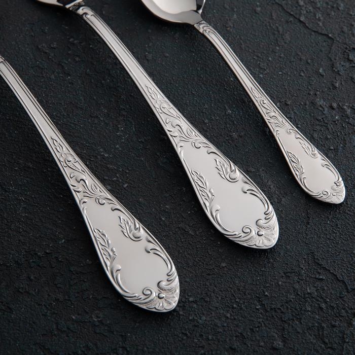 Набор столовых приборов &laquo;Посольский&raquo;, 18 предметов, картонная коробка, цвет серебряный