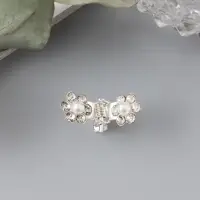 Крабик для волос&laquo;Мини&raquo;, блеск цветок, 1 см, серебро