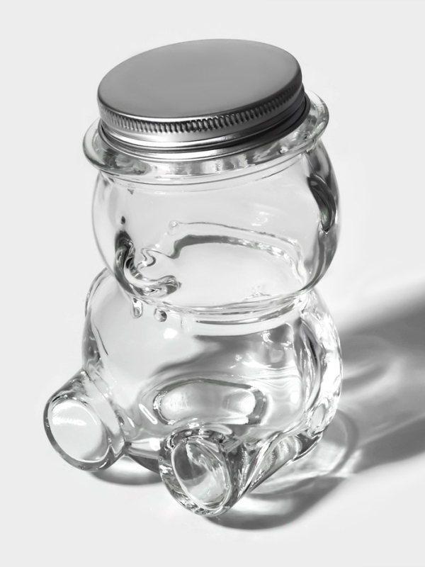 Баночка стеклянная для мёда и варенья &laquo;Медвежонок&raquo;, 170 мл, 7&times;10 см