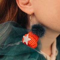 Новый год! Серьги &laquo;Шапочки&raquo; мягкие, цвет красно-зелёный