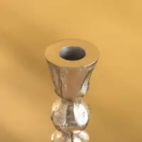 Подсвечник "Вормик" алюминий 39 см, цв. серебро