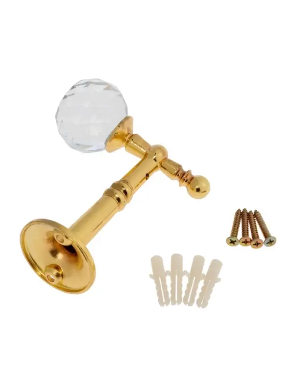 Крючок - держатель для штор на стену CAPPIO KS043, металлический, цвет золото, 2 шт