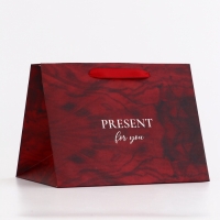 Пакет подарочный с широким дном,"Present", 25 &times; 19 &times; 18 см