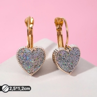 Серьги ассорти &laquo;Сердца&raquo; блёстки, цвет серебро в золоте