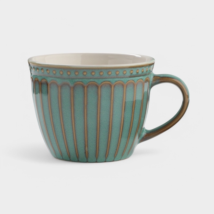 Чайная пара Доляна "Винтаж" 250 мл блюдце 15х2 см, кружка 11,5х9х7 см, цвет синий