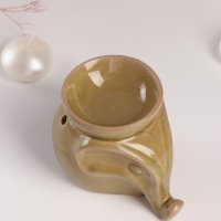 Аромалампа керамика "Слонёнок" тёмно-оливковая 8х10х9 см