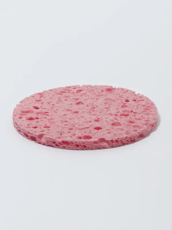 Спонж для умывания, d=8 см, розовый