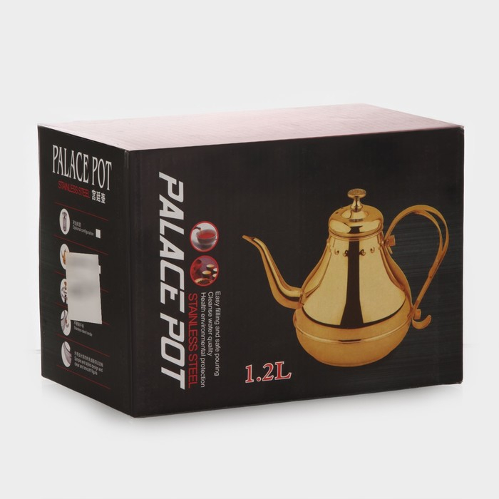 Чайник заварочный из нержавеющей стали &laquo;Леранс&raquo;, 1,2 л, металлическое сито, цвет хромированный