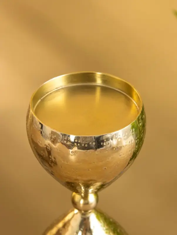 Подсвечник "Песочные часы" алюминий 8,5х19 см, цв. золото