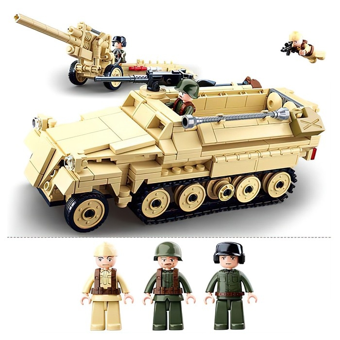 Конструктор Армия ВОВ &laquo;Немецкий БТР Sd.Kfz. 251 и пушка K18&raquo;, 460 деталей