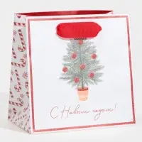 Пакет подарочный новогодний ламинированный квадратный &laquo;Новогодние сладости&raquo;, 14 х 14 х 9 см