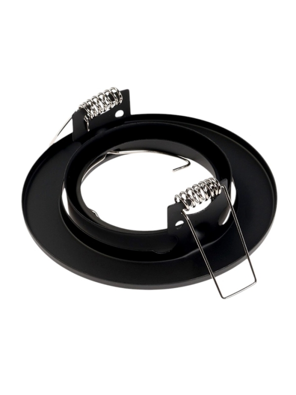 Светильник встраиваемый поворотный, под лампу MR16, круг, металл, черный