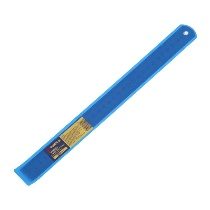 Линейка измерительная ТУНДРА, металлическая, шкала вытравлена, 300 мм