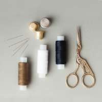 Ножницы для рукоделия &laquo;Цапельки&raquo;, скошенное лезвие, 4,5", 11,4 см, цвет золотой