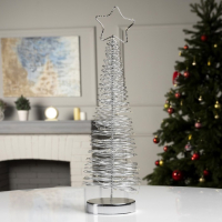 Светодиодная фигура &laquo;Ёлка плетёная&raquo; 11 &times; 46 &times; 11 см, металл, батарейки АААх3 (не в комплекте), свечение белое