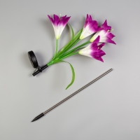 Садовый светильник на солнечной батарее &laquo;Лилия фиолетовая&raquo;, 80 см, 4 LED, свечение мульти (RGB)