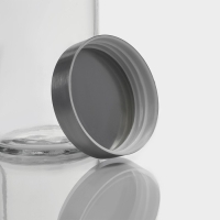 Банка для сыпучих Доляна &laquo;Премиум&raquo;, 550 мл, 15&times;8 см, с металлической крышкой, стекло, прозрачная