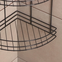 Полка для ванной угловая 3-х ярусная, 20&times;20&times;49 см, цвет чёрный