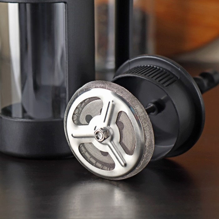 Чайник заварочный френч - пресс &laquo;Футуризм&raquo;, 350 мл, стекло, цвет чёрный