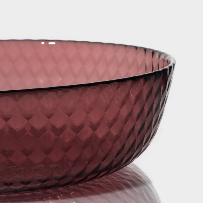 Тарелка глубокая стеклянная &laquo;Идиллия&raquo;, d=18 см, цвет лилак