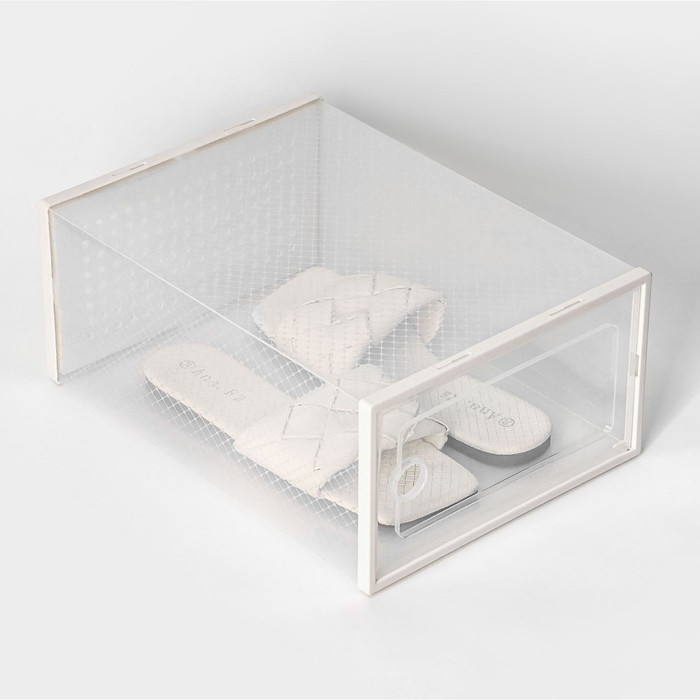 Коробка для хранения обуви с дверцей Доляна Middle size, 24&times;33&times;14 см, 2 шт