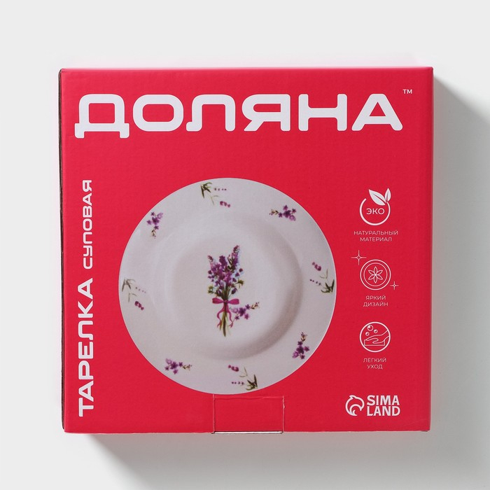 Тарелка глубокая фарфоровая Доляна &laquo;Пташка&raquo;, d=20,2 см, цвет белый