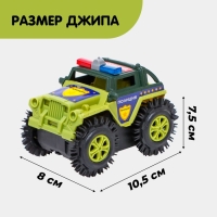 Джип-перевёртыш &laquo;Полиция&raquo;, работает от батареек, цвет зелёный