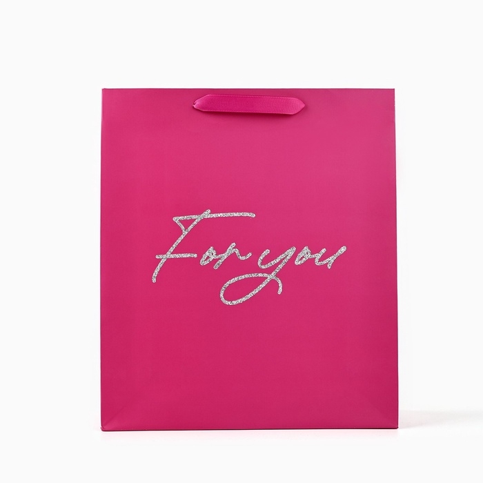 Пакет ламинированный вертикальный &laquo;Для тебя&raquo;, глиттер, M, 26 х 30 х 9 см
