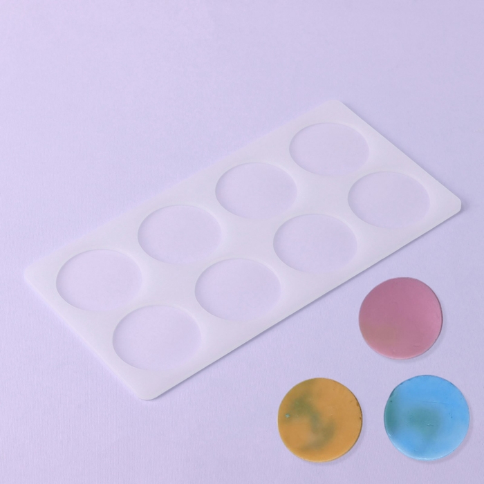 Форма для шоколада &laquo;Круг&raquo;, силикон, 8 ячеек, 23,5&times;12&times;0,3 см, цвет прозрачный